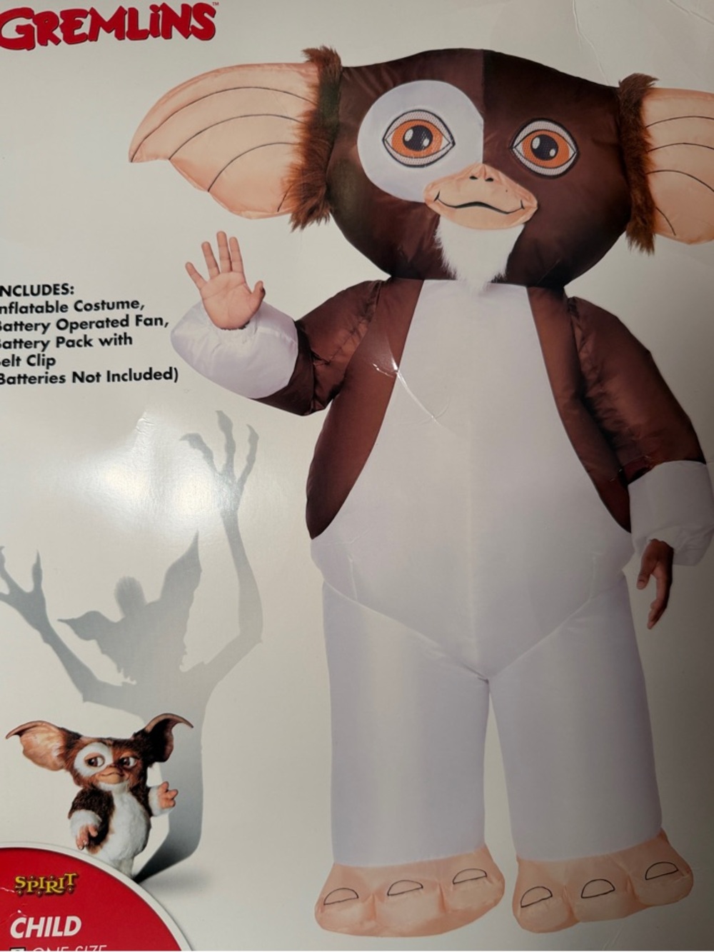 Gizmo Inflatable Kids Costume - Brown & White